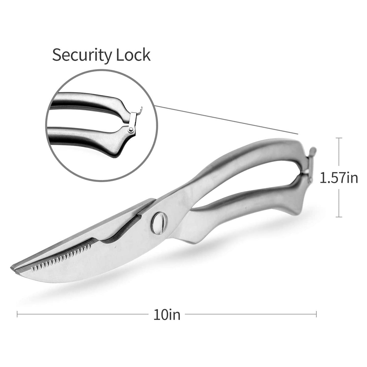 Heavy Duty Stainless Steel Poultry Shears, Premium Ultra Sharp Spring-Loaded Kitchen - Springkart 