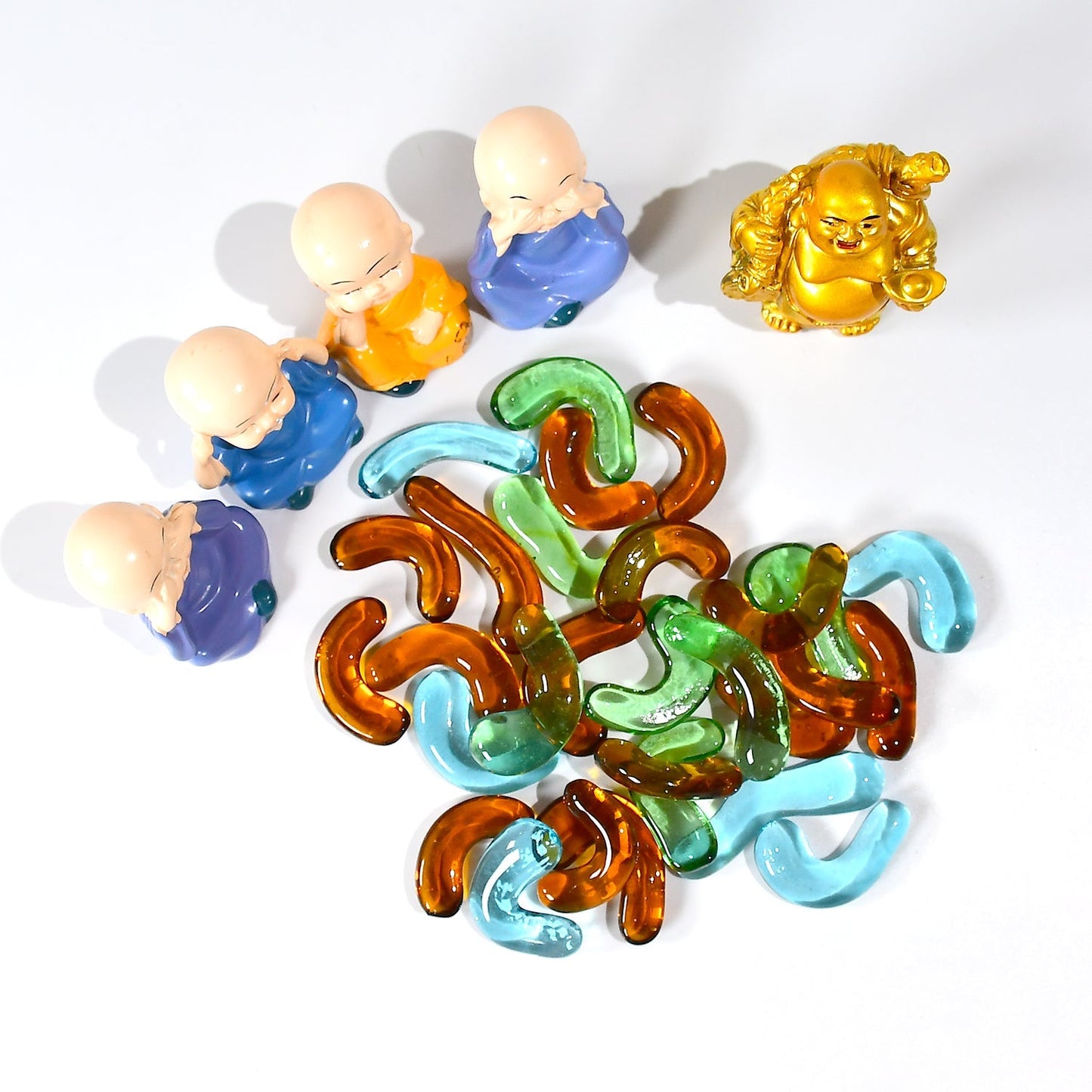 Glass Gem Stone, Flat Round Marbles Pebbles for Vase Fillers, Attractive pebbles for Aquarium Fish Tank. - Springkart 