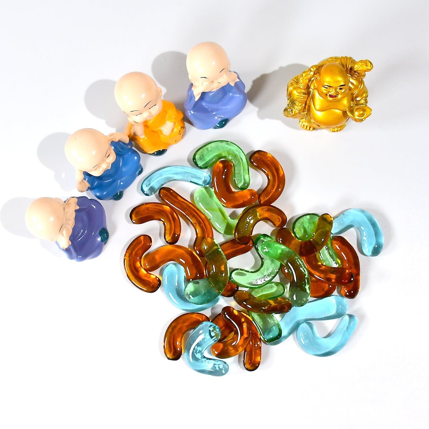 Glass Gem Stone, Flat Round Marbles Pebbles for Vase Fillers, Attractive pebbles for Aquarium Fish Tank. - Springkart 