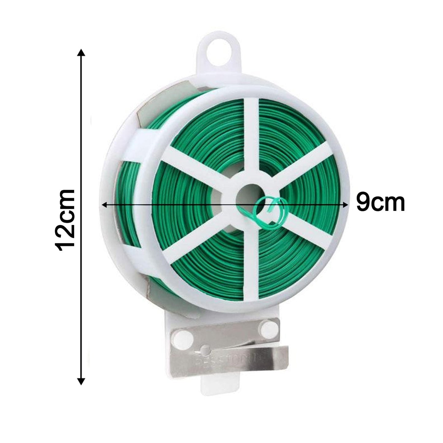 Plastic Twist Tie Wire Spool With Cutter For Garden Yard Plant 50m (Green) - Springkart 