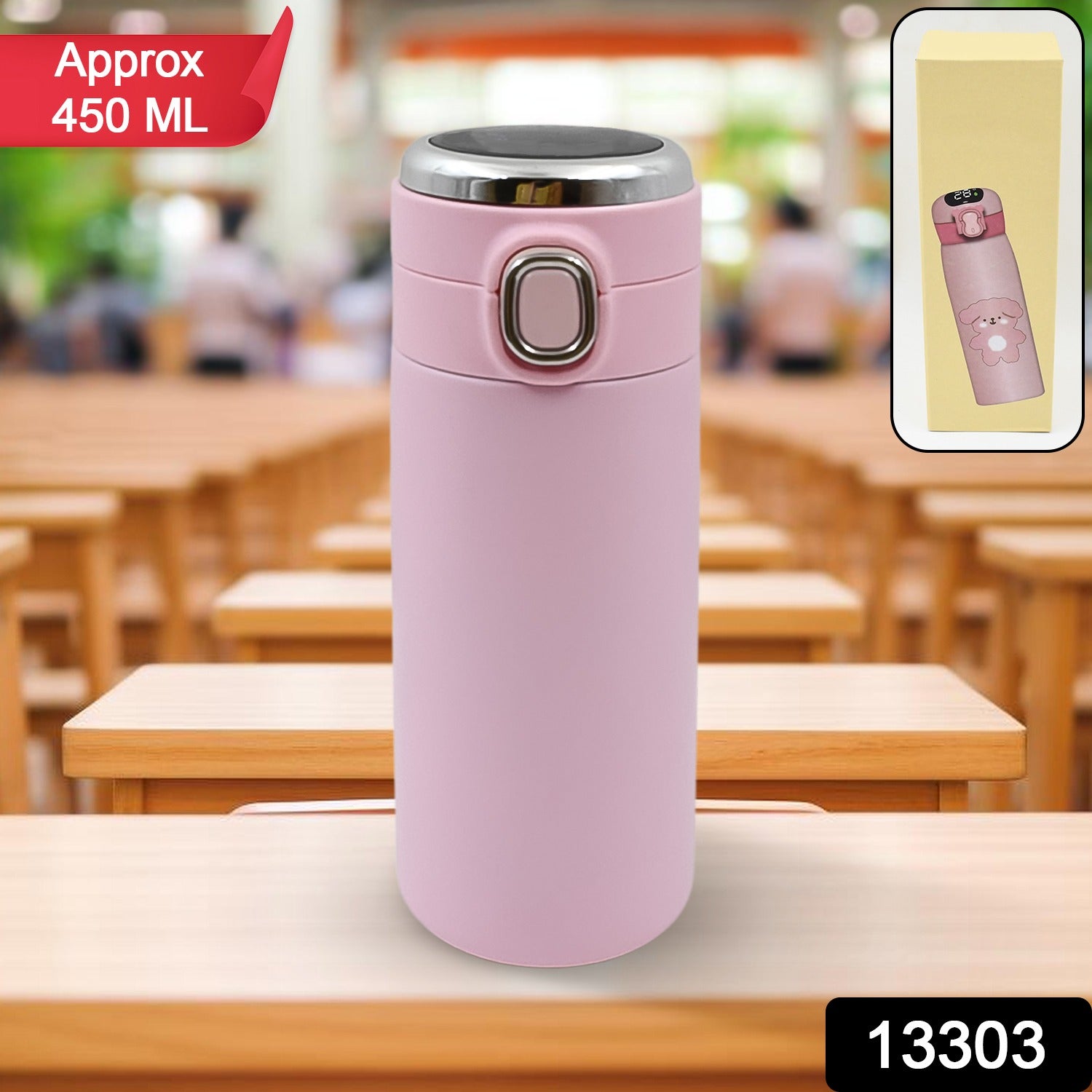 Smart Vacuum Insulated Water Bottle with LED Temperature Display (450 ML Approx) - Springkart 