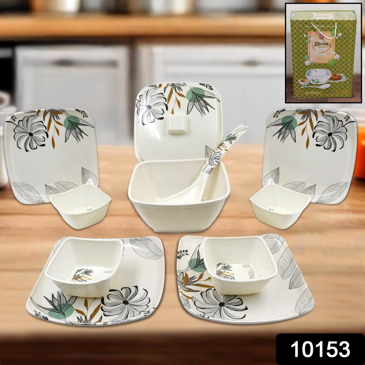 Divine lunch Tableware, Dinner Set (11 Pcs Set) - Springkart 