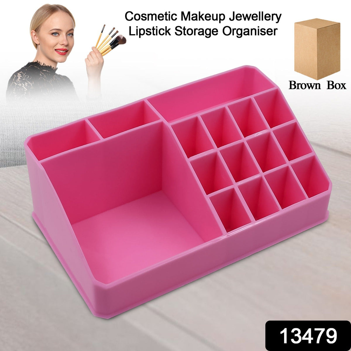 Makeup Organiser Cosmetic Makeup Lipstick Storage Box with Drawer Plastic Case Holder Skin Care Products (1 Pc) - Springkart 