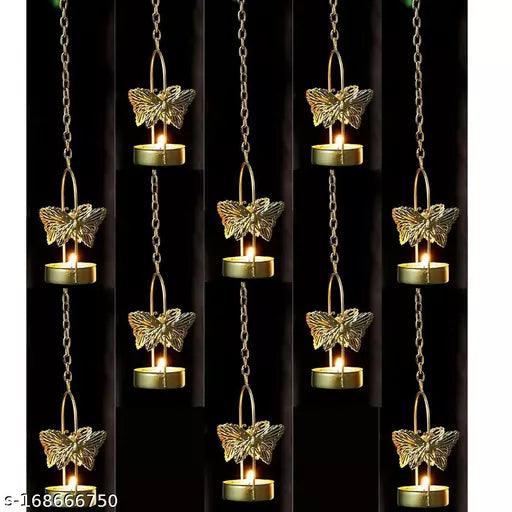 Hanging Butterfly Candle Holders,Candle Stands for Home Décor,Diwali Diyas(Set of 10)