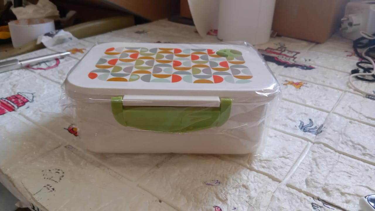 Lunch Box 3 Compartment With Leak Proof Lunch Box & 1 spoon, For School & Office Use - Springkart 