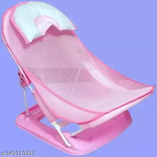 Office Petals Baby Bather for New Born and Infants Baby Bath Support 0-6 Months Baby for Comfortable Bath Compact & Foldable Plane (Pink) | 2 Position Adjustable Chair |Washable Soft Mesh Seat - Springkart 