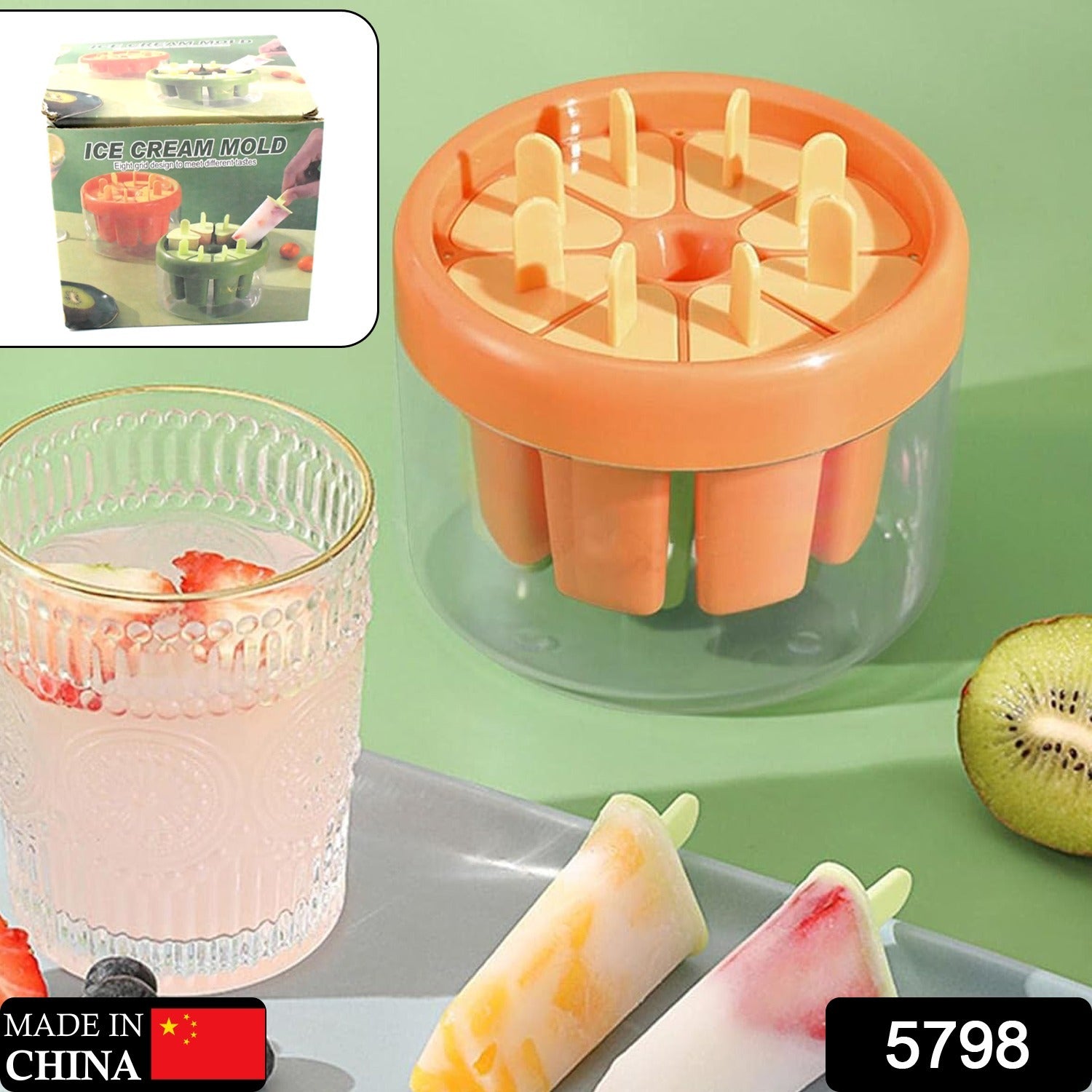 Ice Cream Candy Molds With Sticks Easy Release Summer Party Supplies Popsicles Candy Molds (8 Candy Mold Maker) - Springkart 