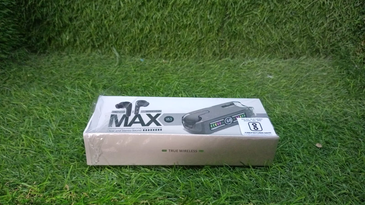 M12 Max Wireless Earbuds, Black Touch Control Bluetooth - Springkart 
