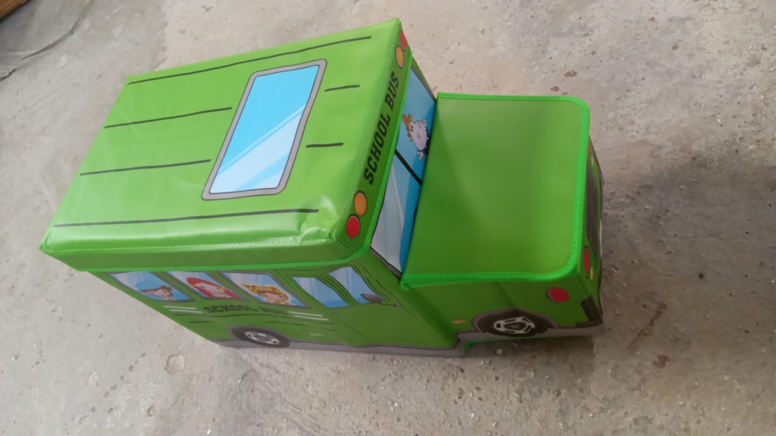 Foldable Bus Shape Toy Box Storage with Lid for Storage of Toys Basket Useful as Toy Organizer mountable Racks Surface Multipurpose Basket for Kids Wardrobe Cabinet Wood with Cloth Cover For Home Decor Books, Game, Baby Cloth (Mix Color & Design ) - Springkart 