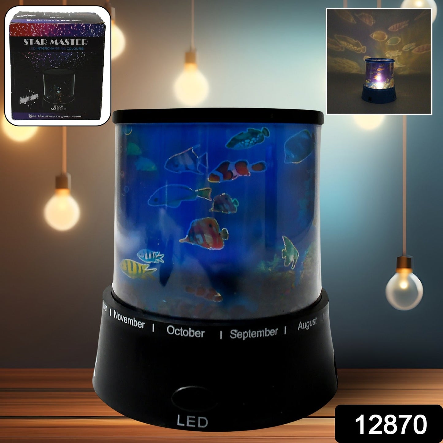 LED Projector Night Light Amazing Lamp, 3 Battery operated lamps, Rotation With the music Function, Master for Kids Bedroom Home Decoration Night Romantic Gift (Battery Not Included / 1 pc) - Springkart 