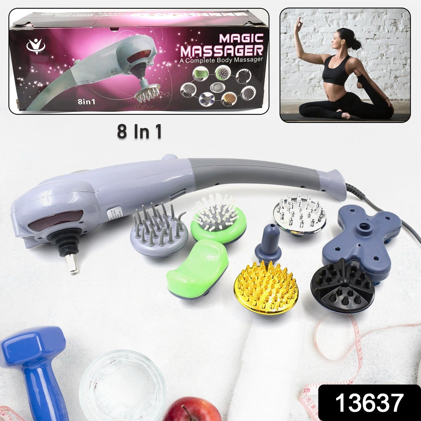 Electric 8 In 1 Full Body Massager, Magic Massager (1 Set) - Springkart 