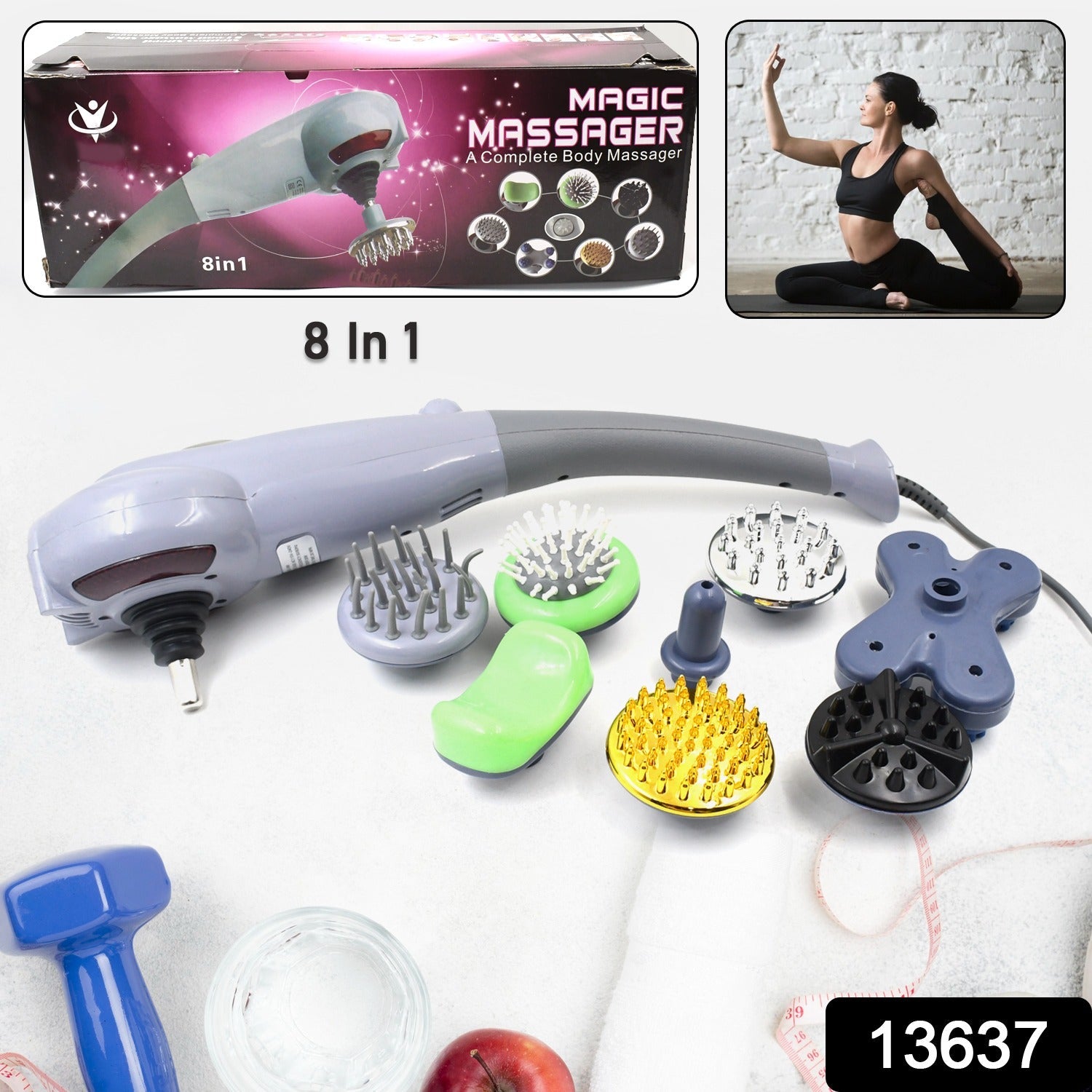 Electric 8 In 1 Full Body Massager, Magic Massager (1 Set) - Springkart 