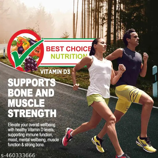 BEST CHOICE NUTRITION Vitamin D3 60K IU Capsule (20 NO) for Bone Joint Mental Health & Heart for Men & Women - Springkart 