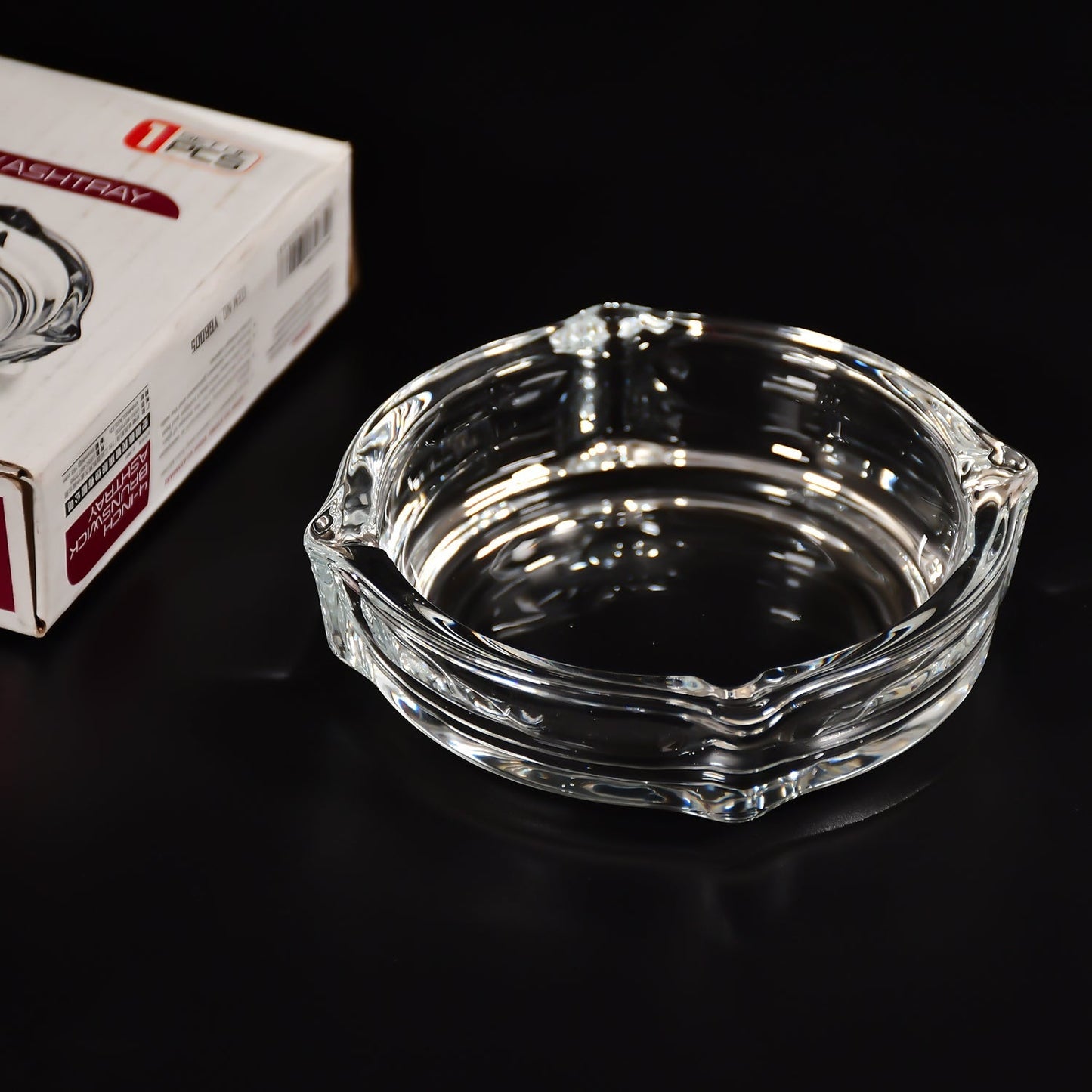 Glass Brunswick Crystal Quality Cigar Cigarette Ashtray Round Tabletop for Home Office Indoor Outdoor Home Decor - Springkart 