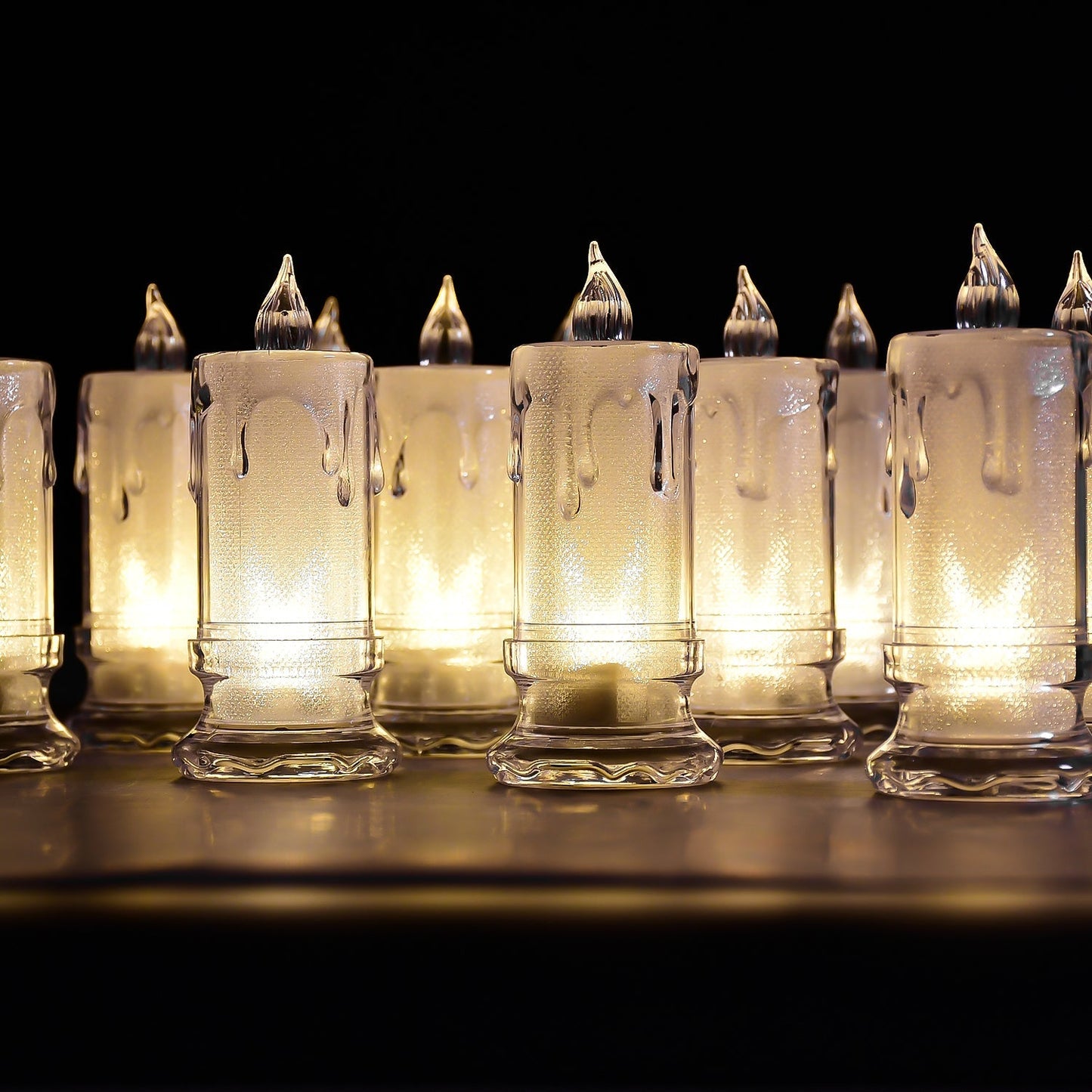 BIG SIZE FLAMELESS MELTED DESIGN CANDLES FOR DECORATION (SET OF 12PC) - Springkart 
