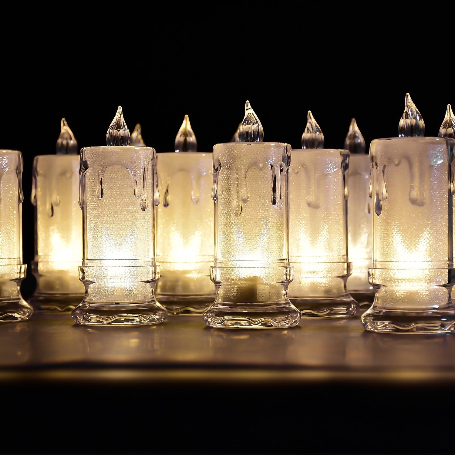 BIG SIZE FLAMELESS MELTED DESIGN CANDLES FOR DECORATION (SET OF 12PC) - Springkart 