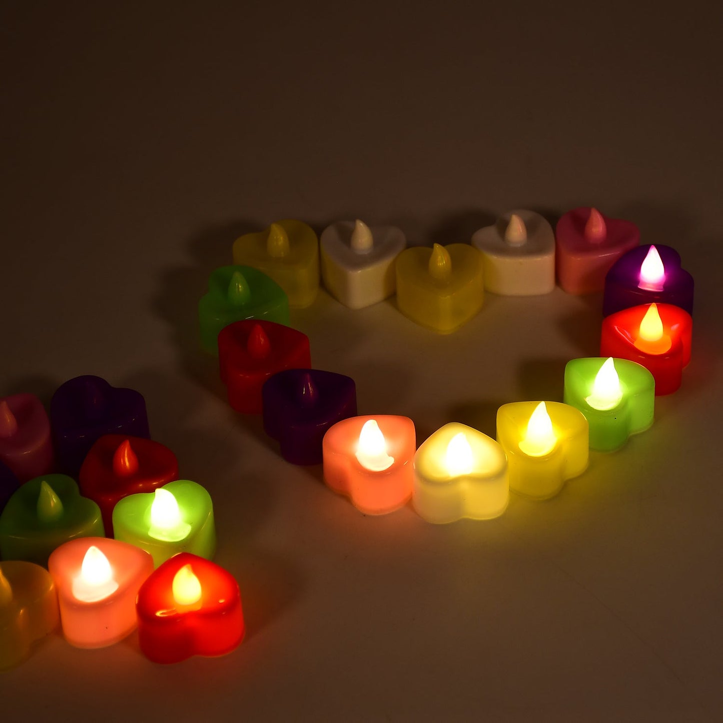 HEART LED FESTIVAL TEALIGHT WITH BATTERY OPERATE ( 24PCS ) - Springkart 