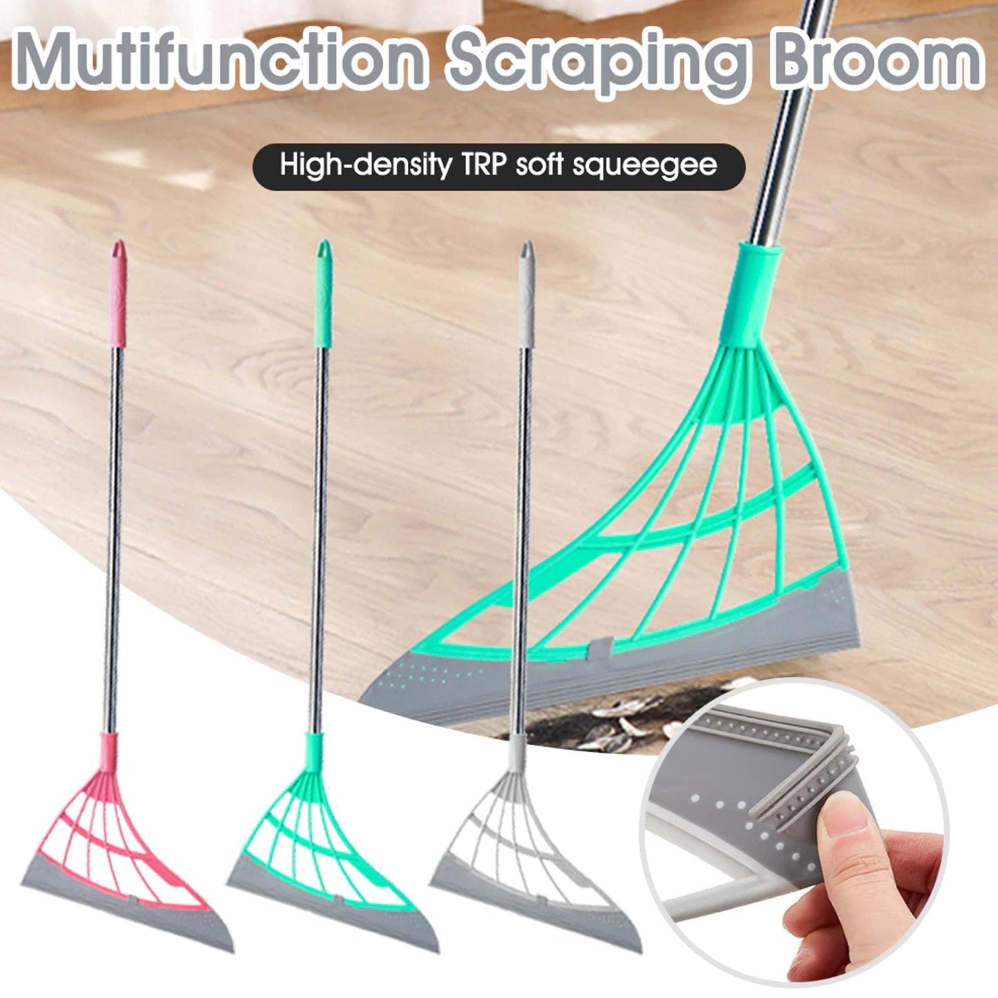 Durable Eco-Friendly Broom with Scraper - Springkart 