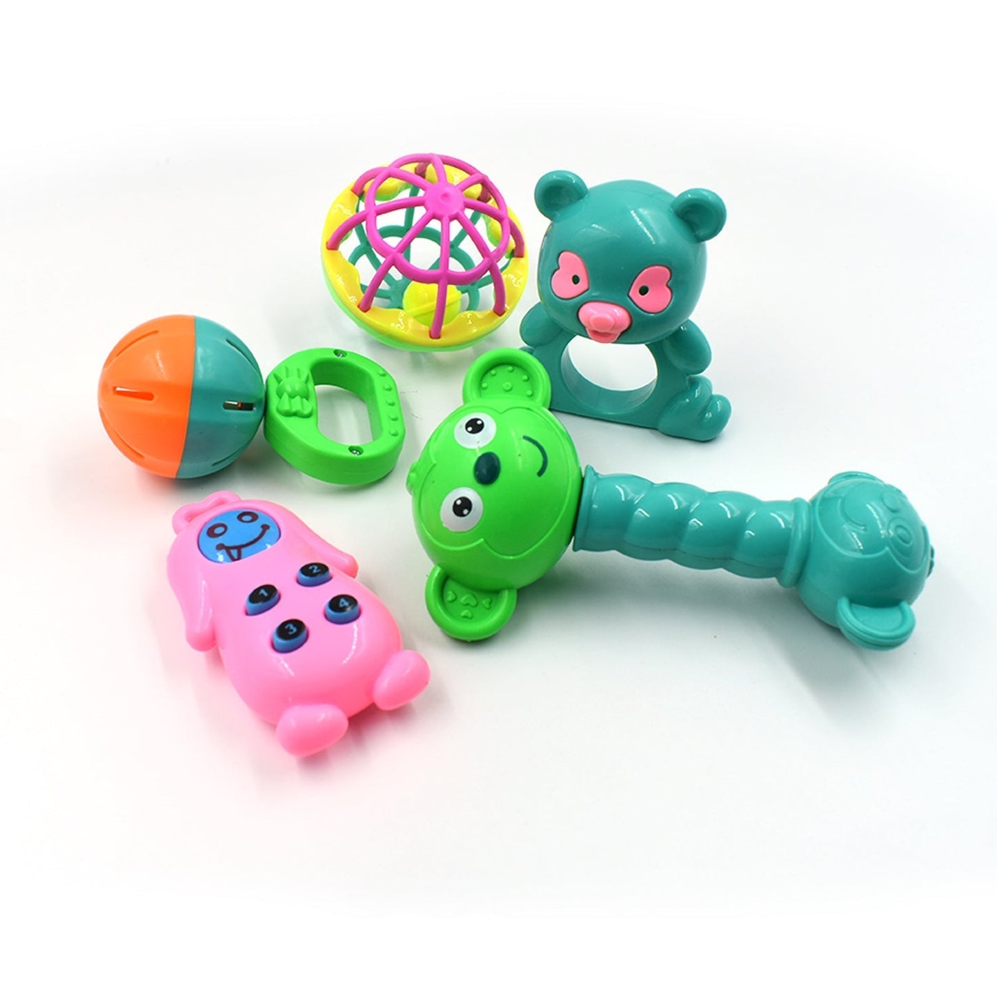 AT38 5Pc Rattles Baby Toy and game for kids and babies for playing and enjoying purposes. - Springkart 