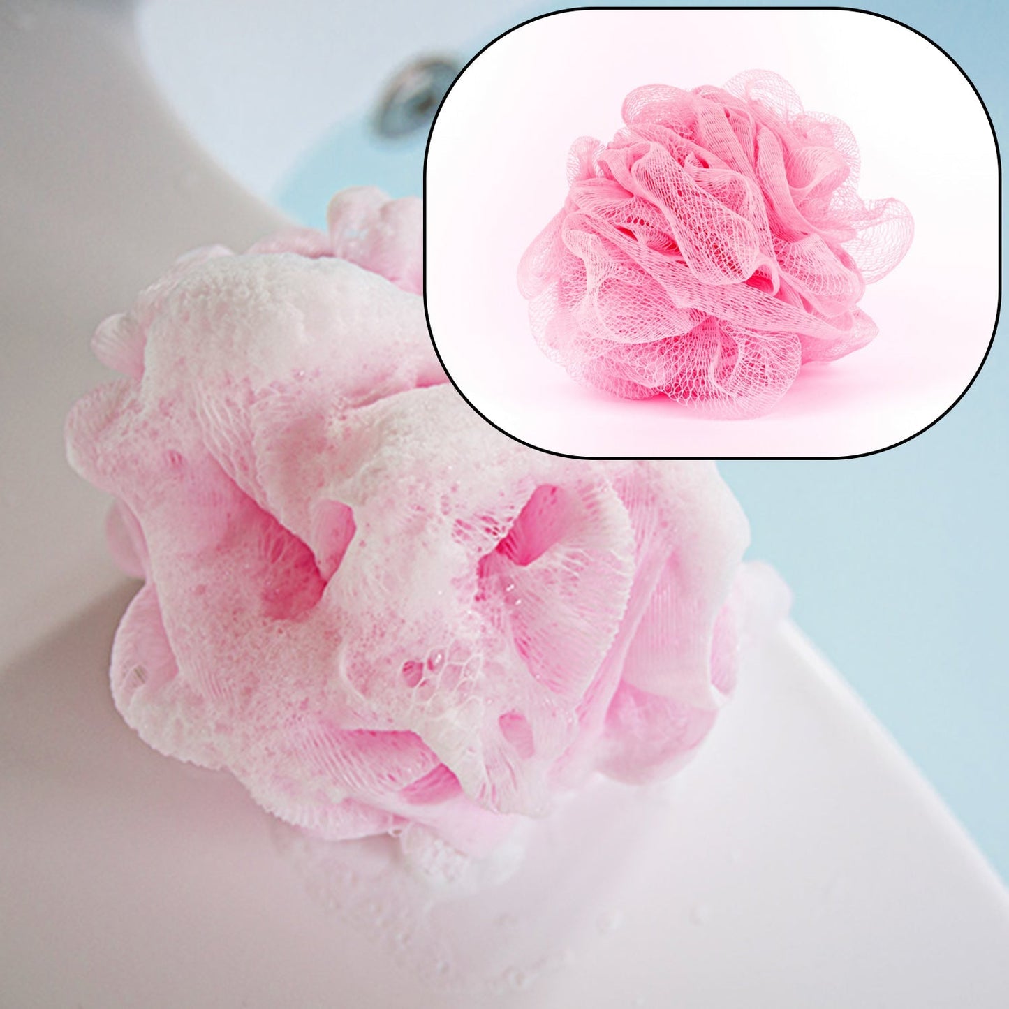 Loofah body scrubber pack of 6, ideal for gentle exfoliation and cleansing.