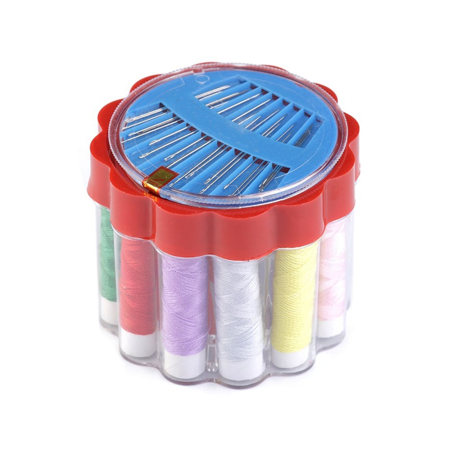 Sewing box with organized compartments for all types of sewing supplies and tools.