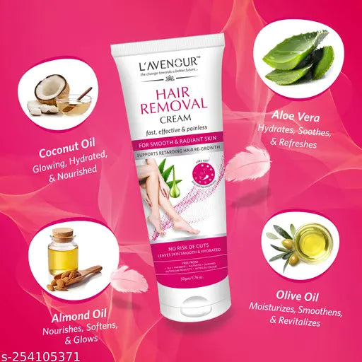 L'avenour Hair Removal Cream For Smooth & Radiant Skin - 50gm (Pack of 3)