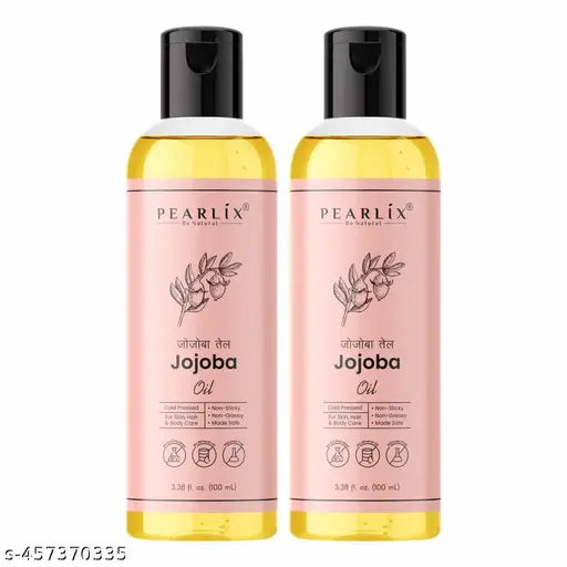 Pearlix Be Natural® Jojoba Oil For Hair Growth, Moisturizing Skin & Makeup Primer, Reduces Wrinkles & Fine Lines, Strong & Shiny Hair, Strengthens Nail, Hydrates Lips 100% Pure, Natural, Cold-Pressed 200ML