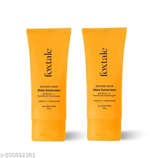 Foxtale SPF 50 Vitamin C Glow Sunscreen with PA++++ & Niacinamide - Fast Absorbing