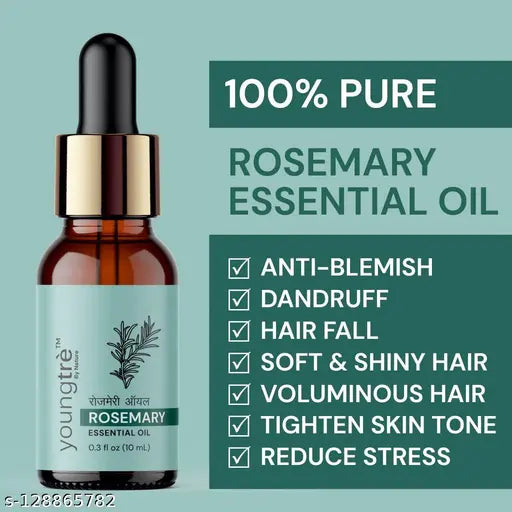 Youngtre Rosemary Essential Oil 100% Pure & Therapeutic Grade for Healthy Hair Growth (10ml Each Pack of 2) 20ML - Springkart 