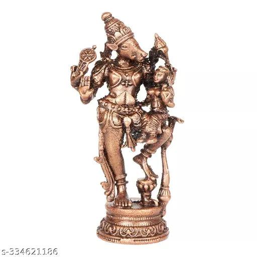 Handmade Copper Bhu Varaha Lakshmi 2 inches, 30 gm, Patina Antique Finish, 1 Piece