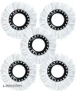 Polyester Mop Head Replacement Refills | 100g Each | 32cm Diameter | Pack of 5 | White