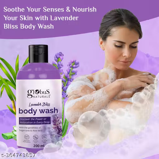 Globus Naturals Body & Face Combo Lavender Body Lotion, Body Wash & Face Wash for Women & Men
