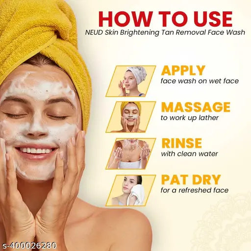 NEUD Skin Brightening Tan Removal Face Wash for Men and Women - 1 Pack (125ml) - Springkart 