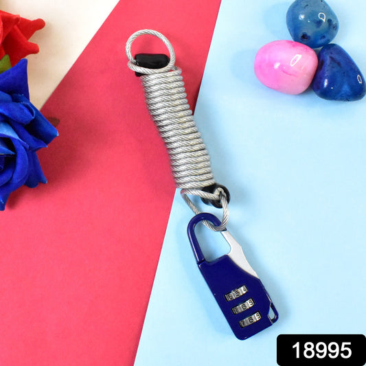 Anti-theft Dial Lock Padlock 3-digit Built-in Wire (1 Pc) - Springkart 