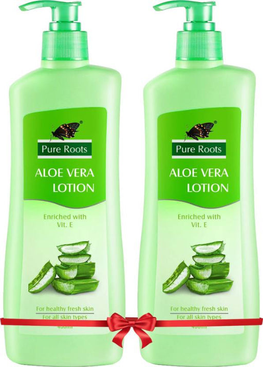 Pure Roots Herbals Aloe Vera Body Lotion For Men & Women - Pack of 2 ( 400ml * 2 )  (800 ml)