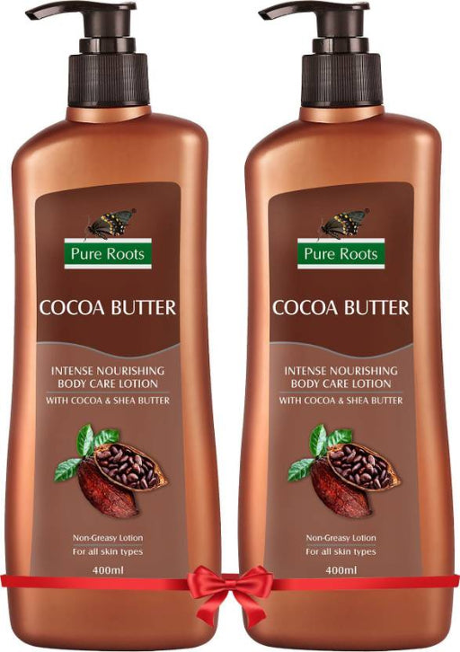 Pure Roots Cocoa Butter Body Care Lotion Pack Of 2 (400ml * 2)  (800 ml)