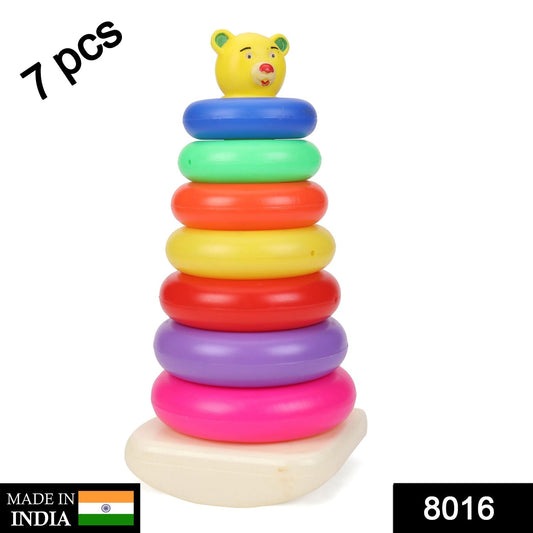 Plastic Baby Kids Teddy Stacking Ring Jumbo Stack Up Educational Toy 7pc - Springkart 