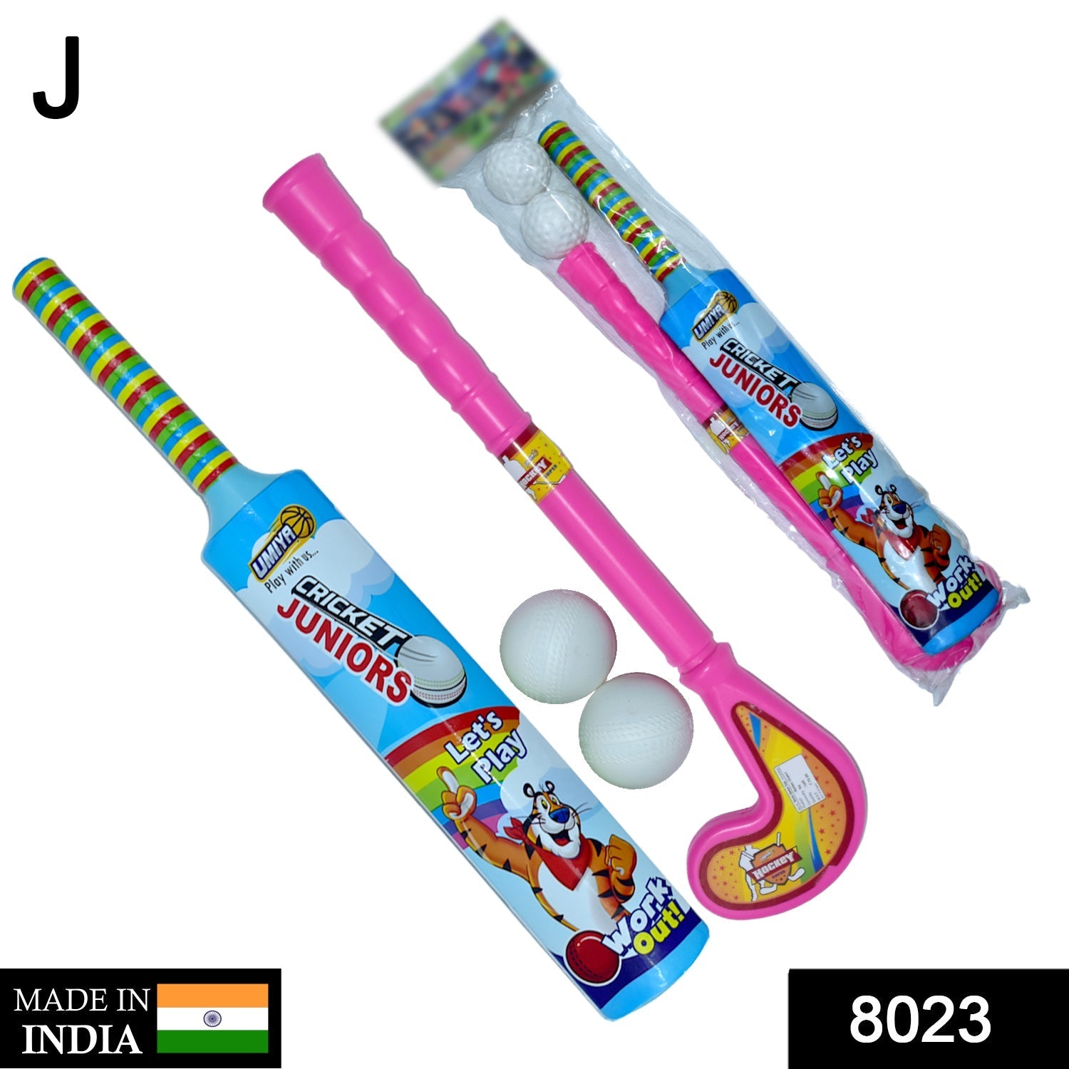 Combo of Light Weight Plastic Bat, Ball & Hockey for Kids - Springkart 