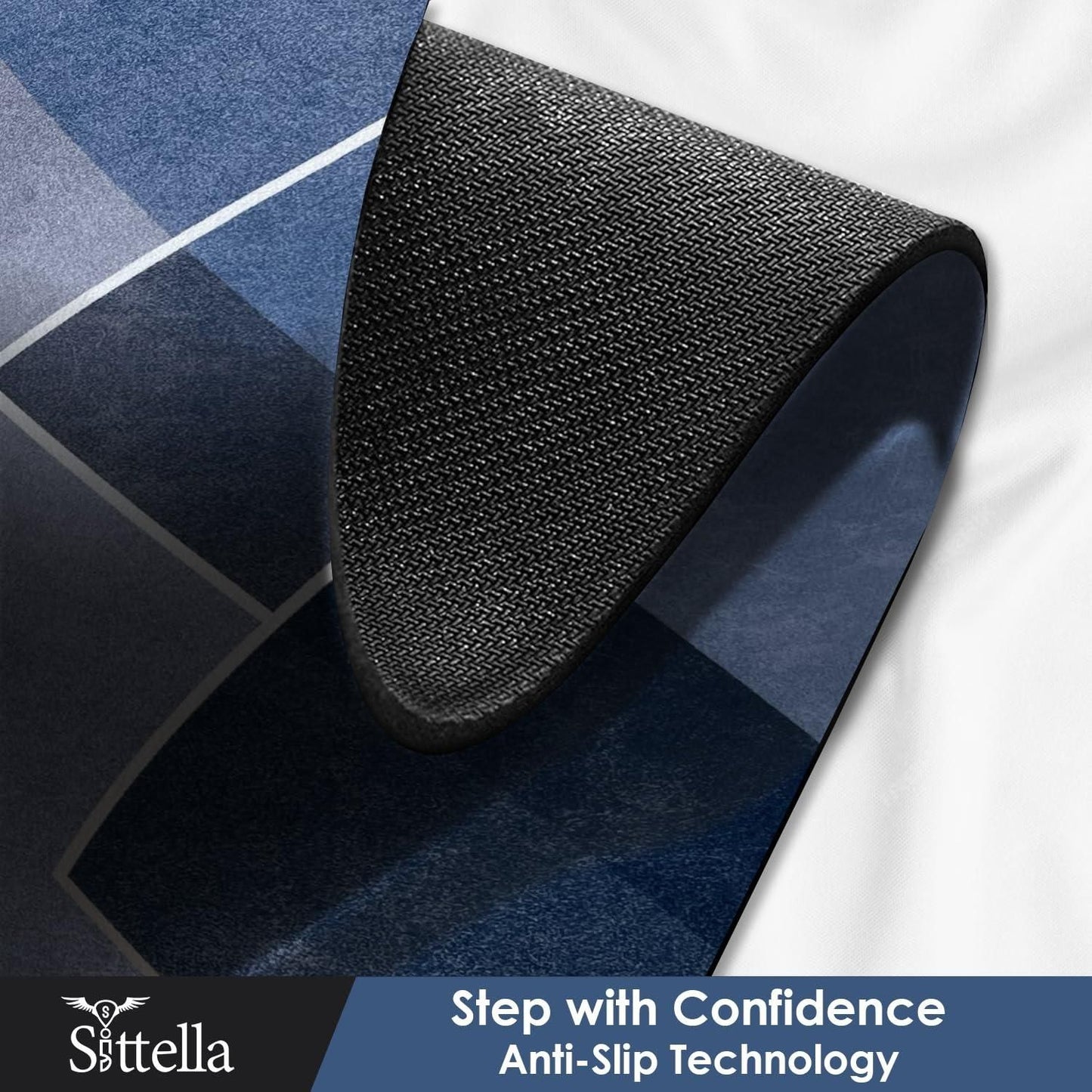 Rubber Floor Mat with Runner Geometric Pattern - Springkart 