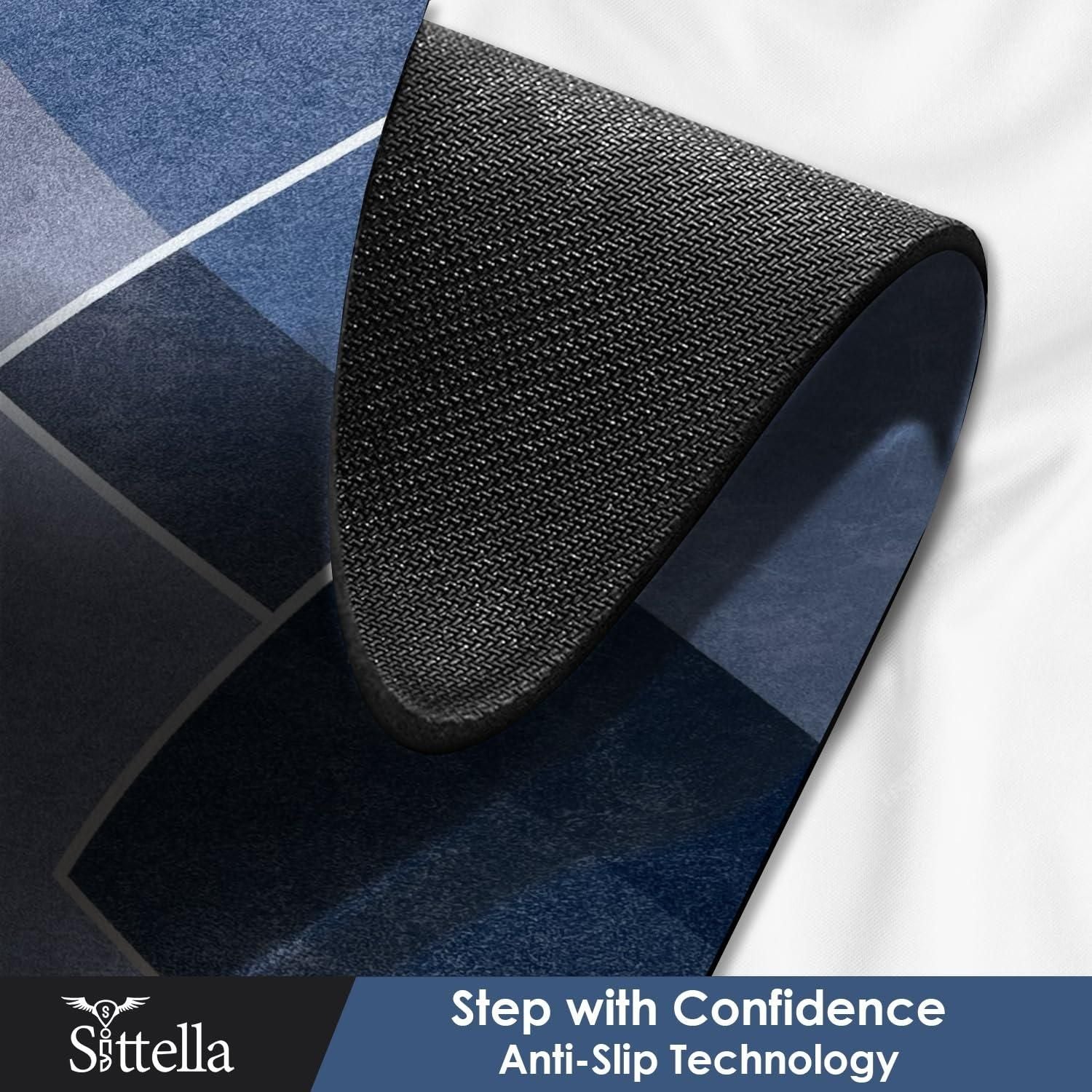 Rubber Floor Mat with Runner Geometric Pattern - Springkart 
