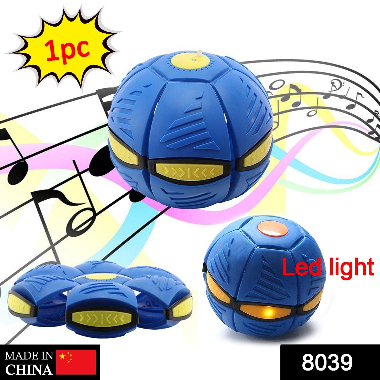 Football Flat Throw Disc - with 3 LED Light Flying Toys - Springkart 