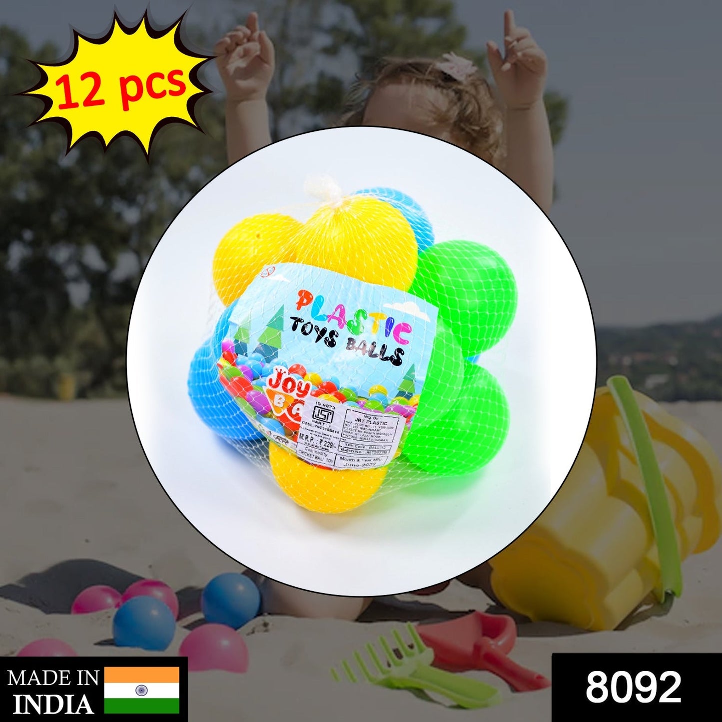 Baby Premium Multicolour Balls for Kids Pool Pit / Ocean Ball Without Sharp Edges Soft Balls for Toddler Play Tents & Tunnels Indoor & Outdoor - Springkart 