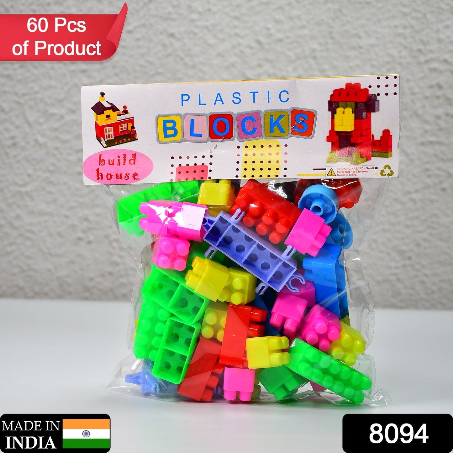 Blocks Set for Kids, Play Fun and Learning Blocks for Kids Games for Children Block Game Puzzles Set Boys, Children (Multicolor, 60 Bricks Blocks) - Springkart 