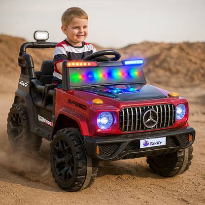 Toyify 4x4 Ride-On Car for Kids – Dual Motor, Remote Control, Music & Lights Jeep Battery Operated Ride On  (Red)