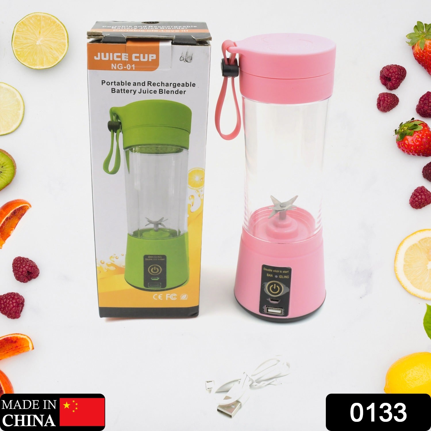 Multi-Purpose Portable USB Electric Juicer 6-Blades, Protein Shaker, Blender Mixer Cup (380 ML) - Springkart 