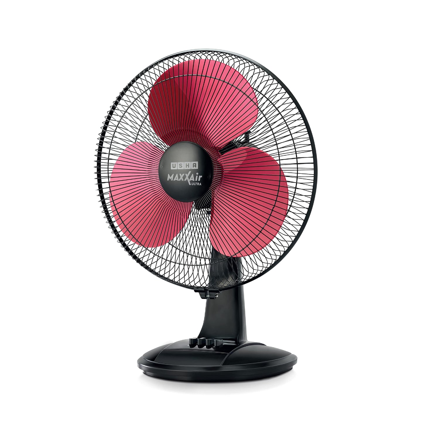 USHA Maxx Air Ultra Table Fan | 400MM Sweep Size | 1350 RPM | Aerodynamic Blade Design for High Air Delivery | Corrosion Protection with Plastic Blades | 3 Speed Settings | 100% Copper Motor | 2 Year Warranty | White