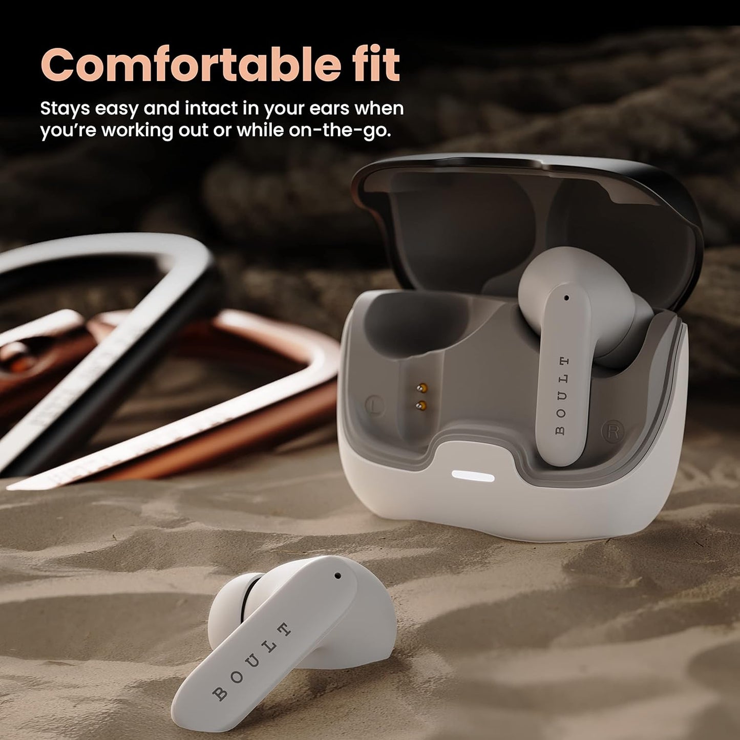 Boult Audio Z40 True Wireless in Ear Earbuds with 60H Playtime, Zen™ ENC Mic, Low Latency Gaming, Type-C Fast Charging, Made in India, 10mm Rich Bass Drivers, IPX5, Bluetooth 5.3 Ear Buds TWS (White) - Springkart 