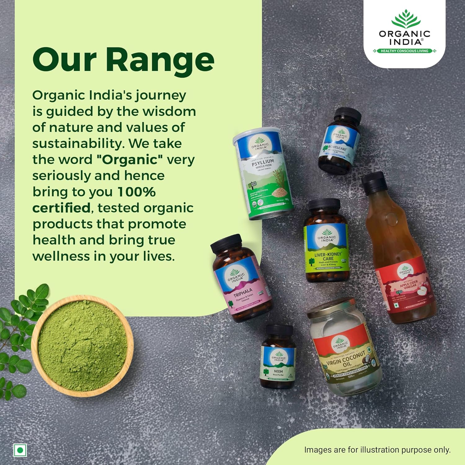 A TATA Product - Organic India Moringa Powder - 100g, Essential Nutrition Superfood, Helps Naturally Boost Energy Levels, Improves Stamina & Vitality, Rich In Vitamins & Minerals - Springkart 