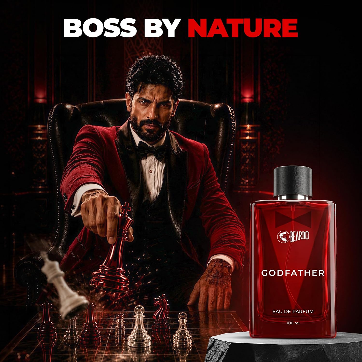 BEARDO Godfather Perfume For Man, 100ml | Aromatic, Spicy Perfume For Men | EAU DE PARFUM | Perfume For Men| Long Lasting Fragrance | Date Night Perfume | Premium Fragrance | Gift for Men | Husband | Boyfriend | Long Lasting Perfume