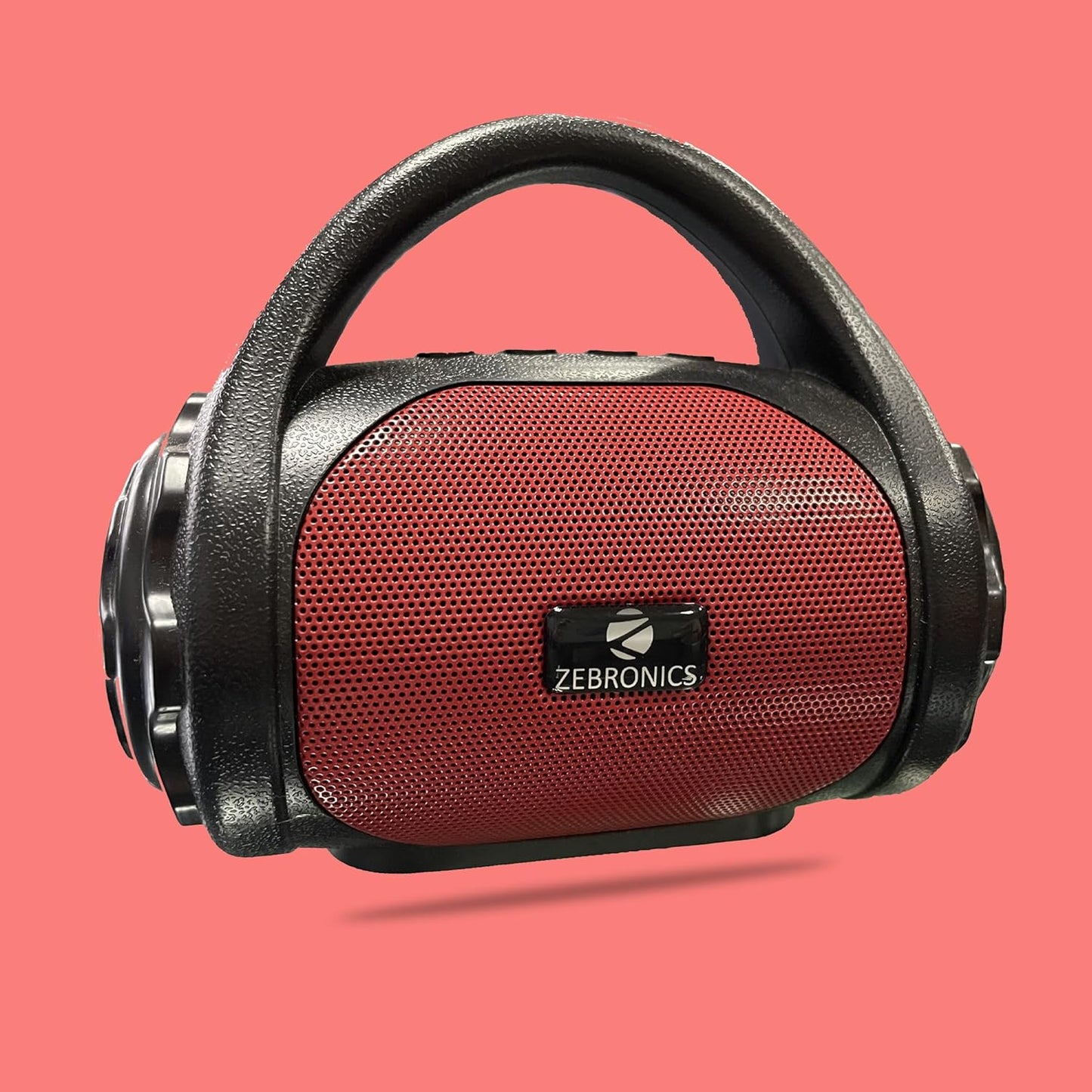 Zebronics Zeb-County Wireless Bluetooth Portable Speaker with Supporting Carry Handle, USB, SD Card, AUX, FM & Call Function. (Black+Red)